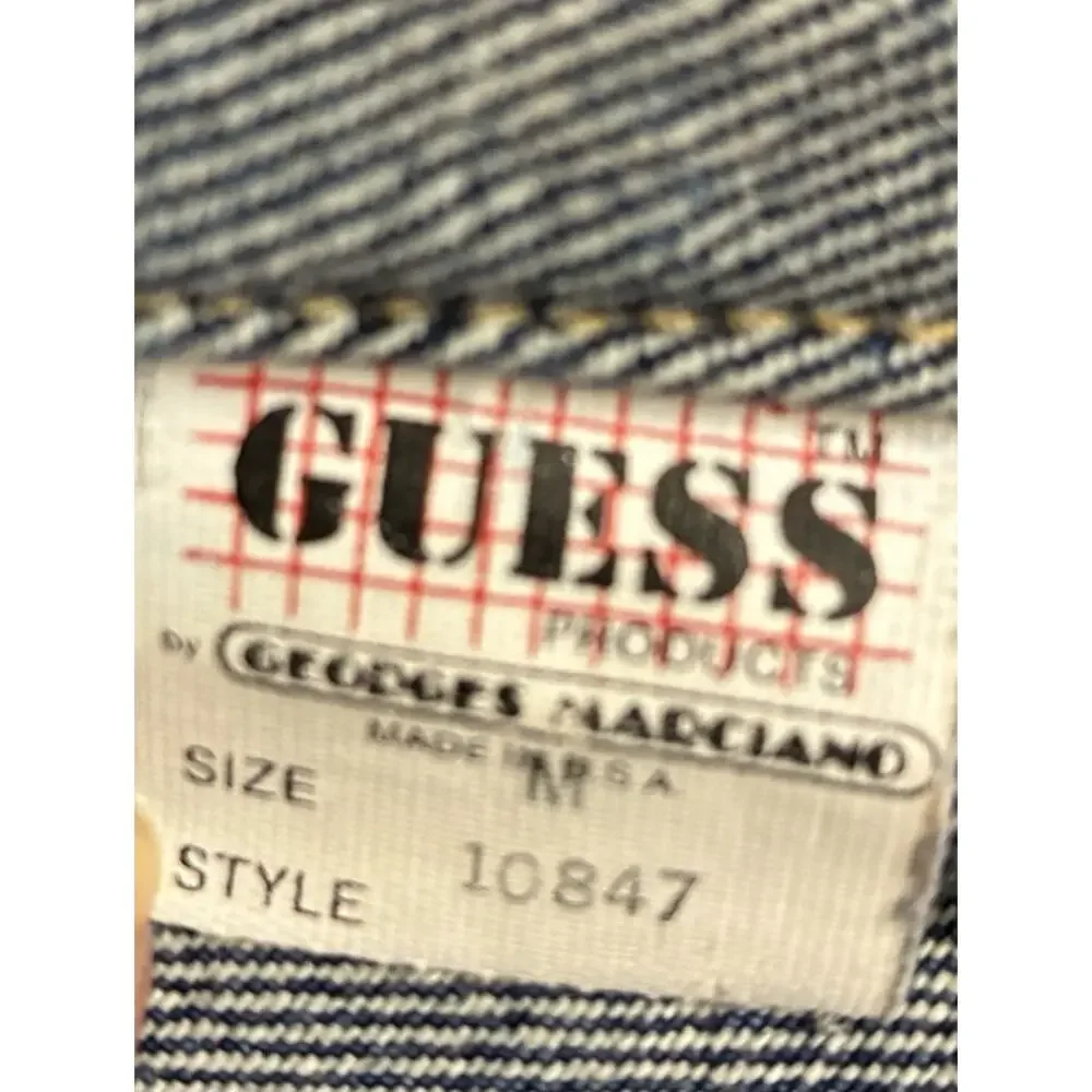 Vintage 80s Guess Georges Marciano Denim Jacket M Blue Jean Trucker USA 10847